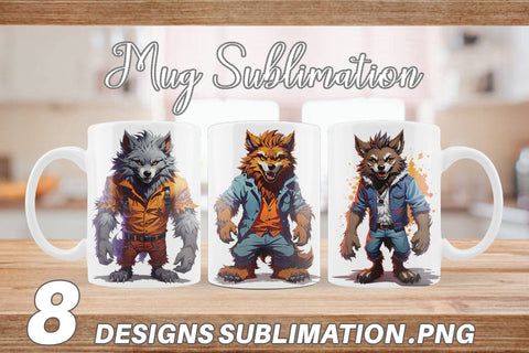 Mug Wrap Halloween Werewolf Sublimation artnoy 