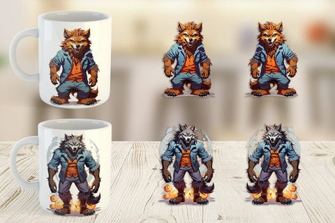 Mug Wrap Halloween Werewolf Sublimation artnoy 