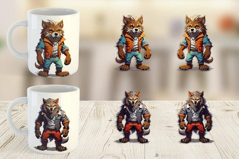 Mug Wrap Halloween Werewolf Sublimation artnoy 