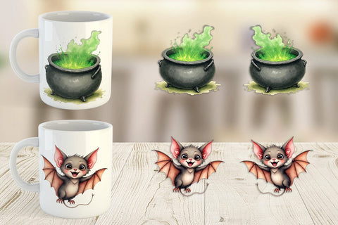Mug Wrap Halloween Wonders Watercolor Sublimation artnoy 