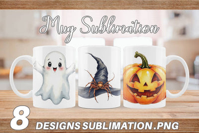 Mug Wrap Halloween Wonders Watercolor Sublimation artnoy 