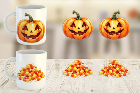 Mug Wrap Halloween Wonders Watercolor Sublimation artnoy 