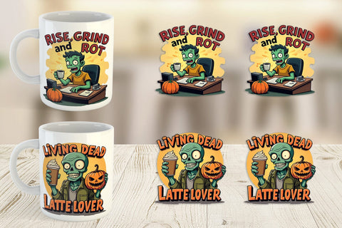 Mug Wrap Halloween Zombie Coffee Sublimation artnoy 