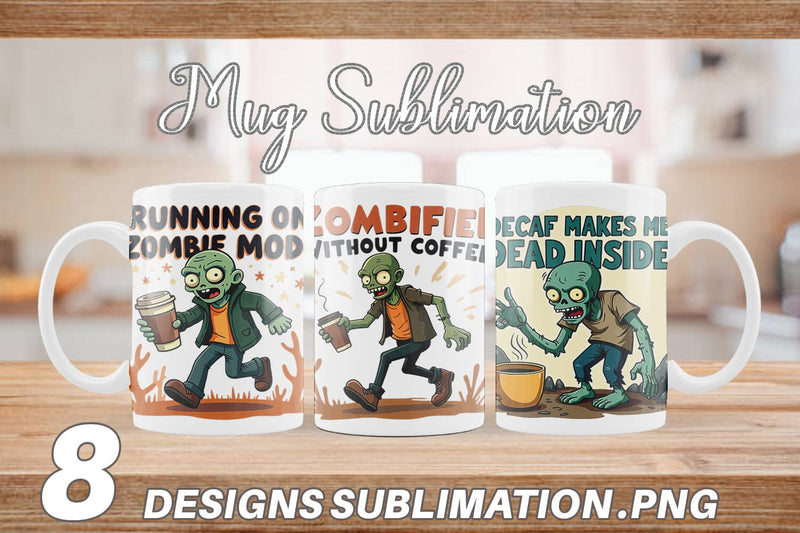 Mug Wrap Halloween Zombie Coffee Sublimation artnoy 