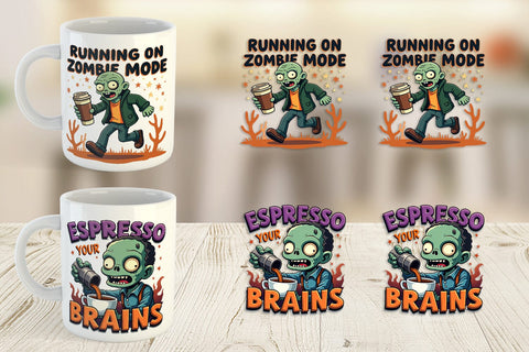Mug Wrap Halloween Zombie Coffee Sublimation artnoy 