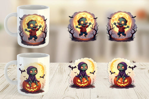 Mug Wrap Halloween Zombie Stumble Sublimation artnoy 
