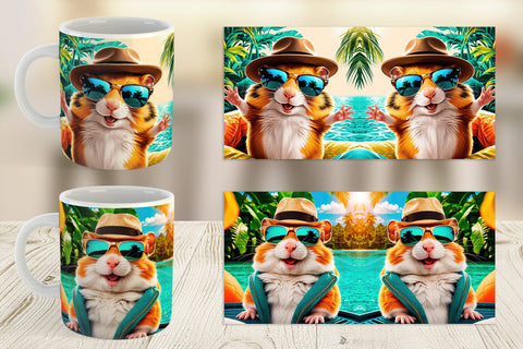 Mug Wrap Hamsters in Summer Sublimation artnoy 