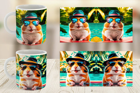 Mug Wrap Hamsters in Summer Sublimation artnoy 