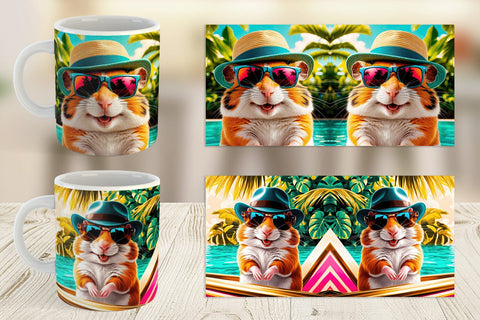 Mug Wrap Hamsters in Summer Sublimation artnoy 