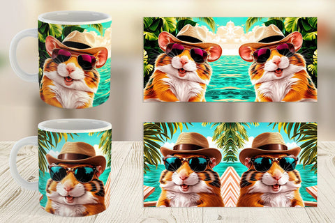 Mug Wrap Hamsters in Summer Sublimation artnoy 