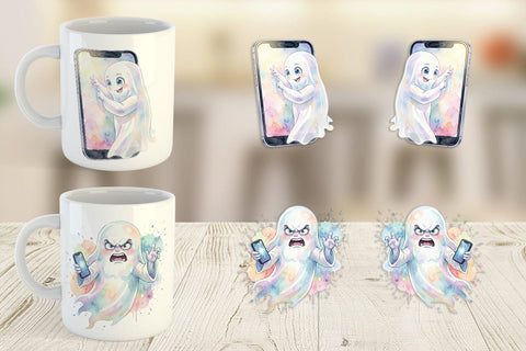 Mug Wrap Handheld Console Gamer Ghost Sublimation artnoy 