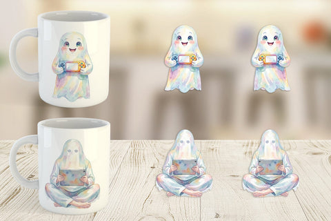 Mug Wrap Handheld Console Gamer Ghost Sublimation artnoy 
