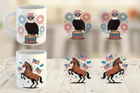 Mug Wrap Happy 4th of July Sublimation artnoy 