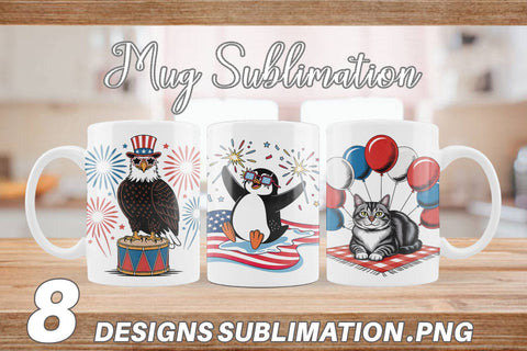 Mug Wrap Happy 4th of July Sublimation artnoy 