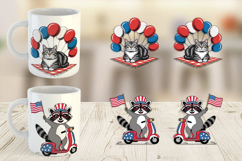 Mug Wrap Happy 4th of July Sublimation artnoy 