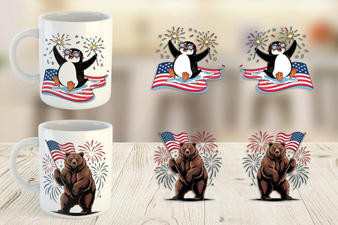 Mug Wrap Happy 4th of July Sublimation artnoy 