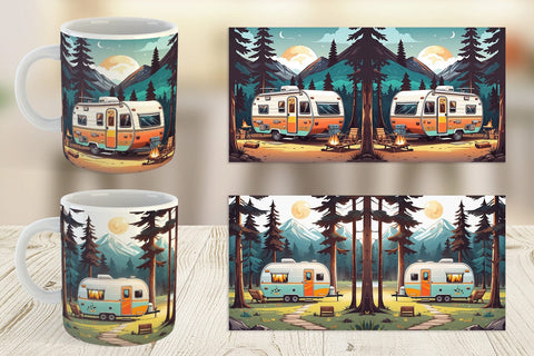 Mug Wrap Happy Camping Sublimation artnoy 