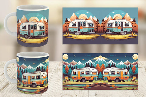 Mug Wrap Happy Camping Sublimation artnoy 