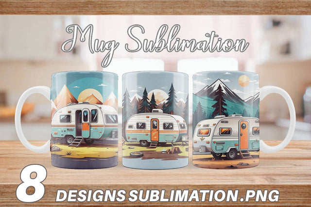 Mug Wrap Happy Camping Sublimation artnoy 