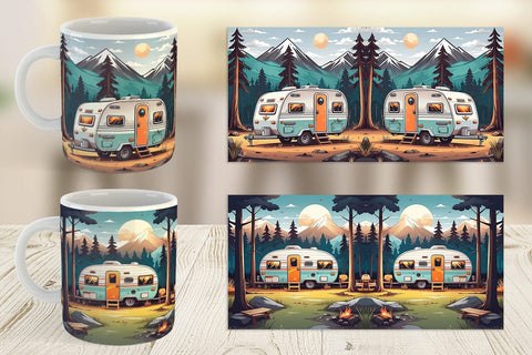 Mug Wrap Happy Camping Sublimation artnoy 