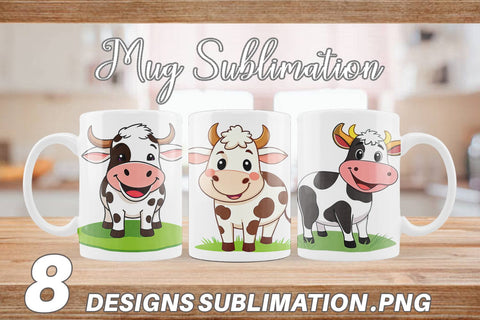 Mug Wrap Happy Cow Face Sublimation artnoy 