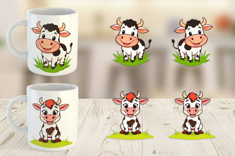 Mug Wrap Happy Cow Face Sublimation artnoy 