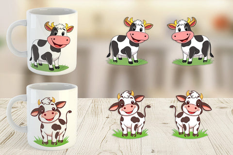 Mug Wrap Happy Cow Face Sublimation artnoy 