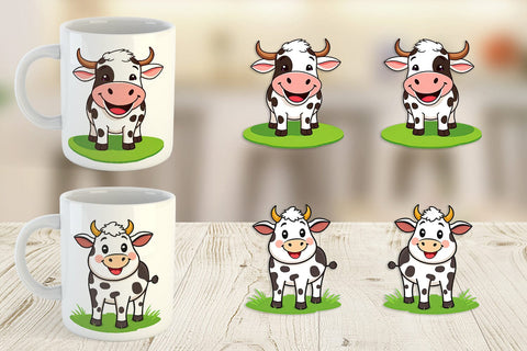 Mug Wrap Happy Cow Face Sublimation artnoy 