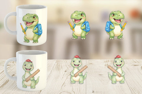 Mug Wrap Happy First Day School Dino Sublimation artnoy 