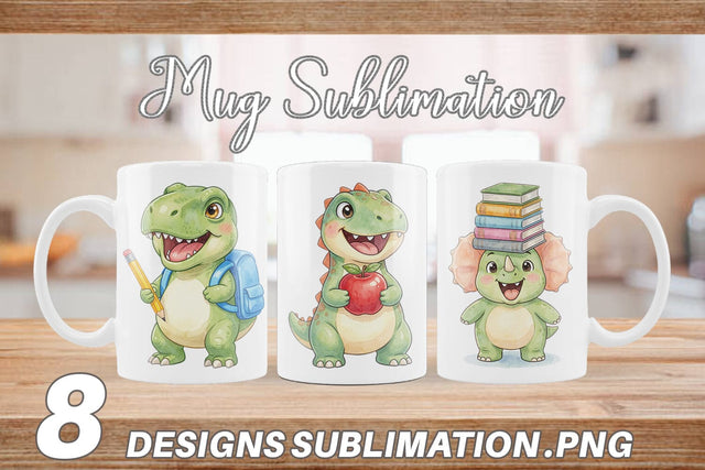Mug Wrap Happy First Day School Dino Sublimation artnoy 
