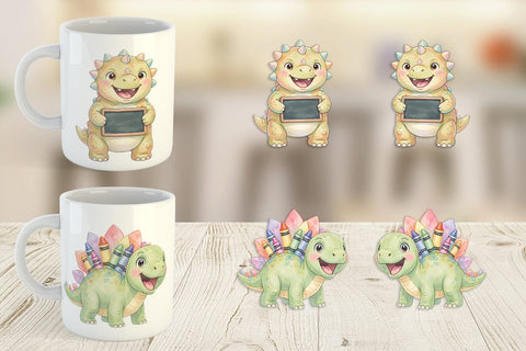 Mug Wrap Happy First Day School Dino Sublimation artnoy 