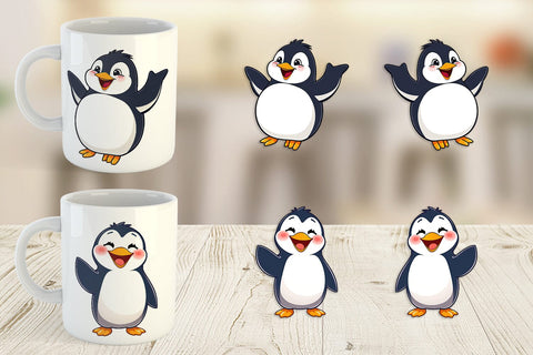 Mug Wrap Happy Penguin Sublimation artnoy 