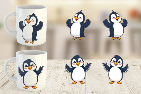 Mug Wrap Happy Penguin Sublimation artnoy 