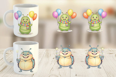 Mug Wrap Happy Round Garden Birthday Watercolor Sublimation artnoy 