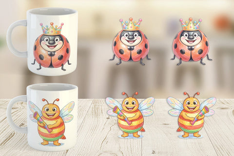 Mug Wrap Happy Round Garden Birthday Watercolor Sublimation artnoy 