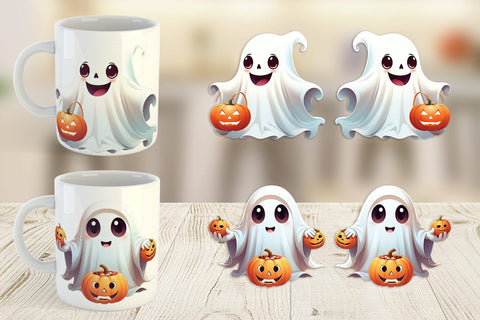 Mug Wrap Happy Spook Sticker Sublimation artnoy 