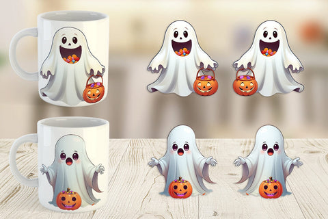 Mug Wrap Happy Spook Sticker Sublimation artnoy 