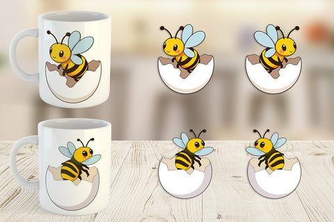 Mug Wrap Hatching Baby Bee Sublimation artnoy 