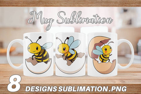 Mug Wrap Hatching Baby Bee Sublimation artnoy 