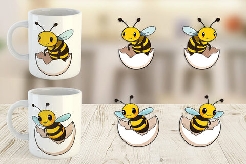 Mug Wrap Hatching Baby Bee Sublimation artnoy 