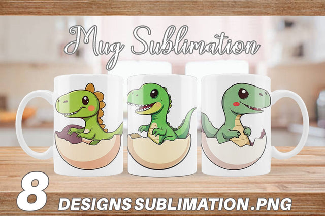 Mug Wrap Hatching Baby Dinosaur Sublimation artnoy 