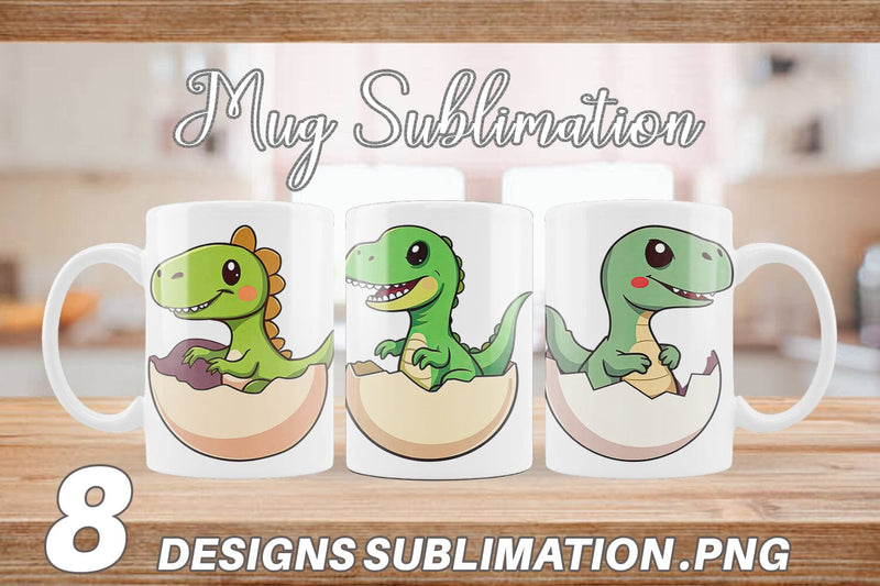 Mug Wrap Hatching Baby Dinosaur Sublimation artnoy 