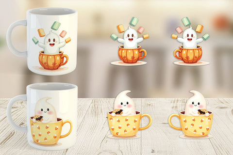 Mug Wrap Haunted Coffee Spirits Sublimation artnoy 