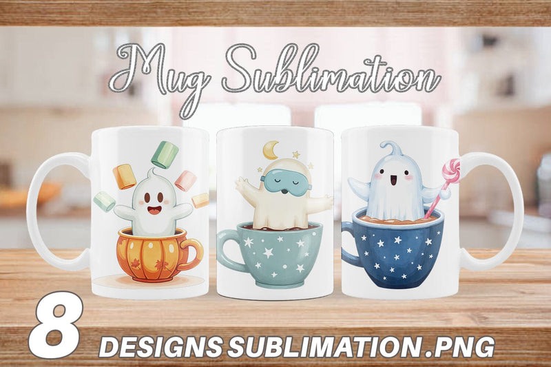 Mug Wrap Haunted Coffee Spirits Sublimation artnoy 