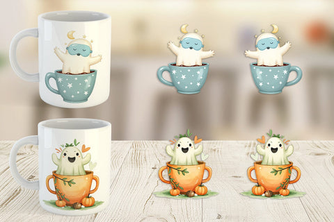 Mug Wrap Haunted Coffee Spirits Sublimation artnoy 