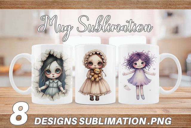 Mug Wrap Haunted Doll Spirits Sublimation artnoy 