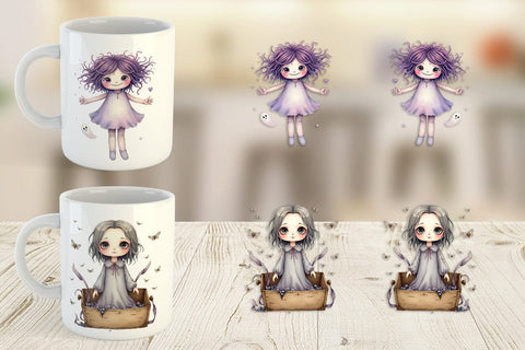 Mug Wrap Haunted Doll Spirits Sublimation artnoy 