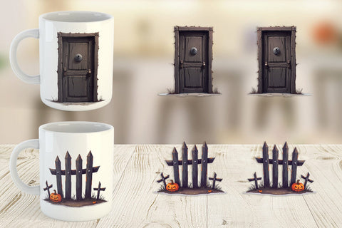 Mug Wrap Haunted Elements Sublimation artnoy 