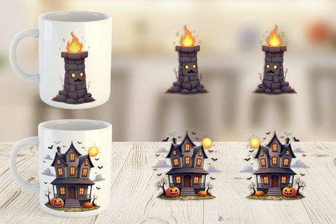 Mug Wrap Haunted Elements Sublimation artnoy 