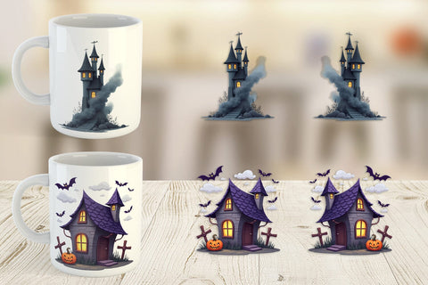 Mug Wrap Haunted Elements Sublimation artnoy 